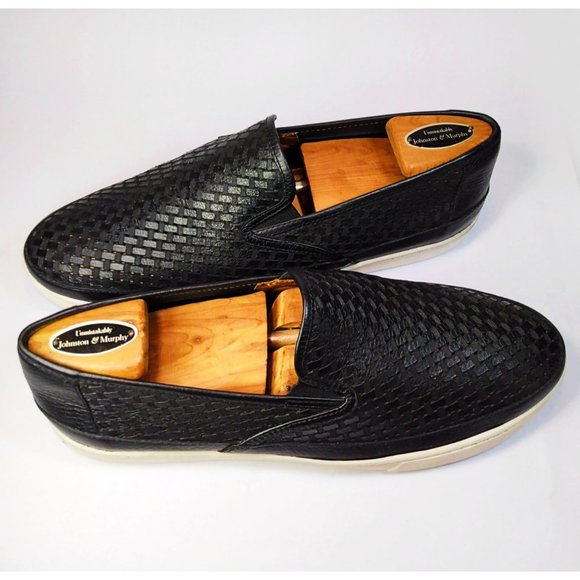 Johnston & Murphy Men’s Tyler Laser-Weave Slip-On Black Sneaker Shoe Size 9 - Picture 2 of 16
